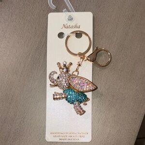 Natasha Elephant Bag Charm with Rhinestones